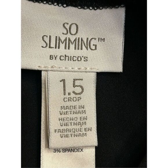 Chicos Womens So Slimming  Cropped Pants Size 10 Black Stretch (0292) - Picture 7 of 8
